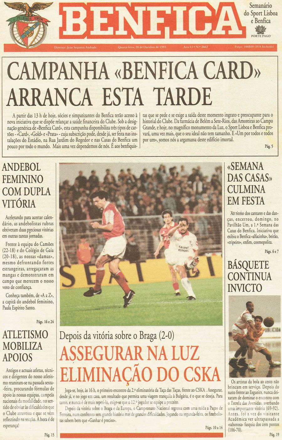 jornal o benfica 2662 1993-10-20